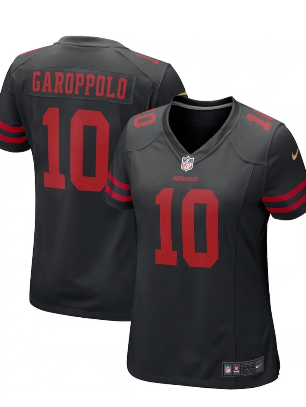 NWT Women's San Francisco 49ers Jimmy Garoppolo Nike Black Game Jersey - M
